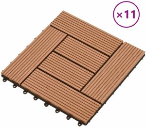 vidaXL vidaXL Płytka Tarasowa 11 pcs Brązowy 30 x 30 cm 2