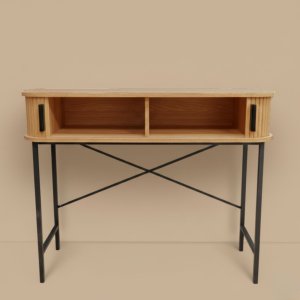 Edaxo Konsola z rozsuwanymi drzwiami SCAVA, ryflowana, 100 x 35 x 80,5 cm 5