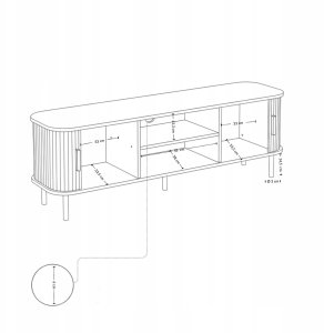 Edaxo Szafka rtv ryflowana SCAVA, 140 x 40 x 46 cm 11
