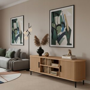 Edaxo Szafka rtv ryflowana SCAVA, 140 x 40 x 46 cm 9