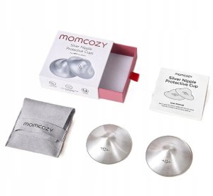 Momcozy 999 Silver Nipple Shield L 2-Pack | Srebrne Osłonki na Sutki | 55mm 3