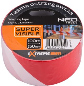 Neo Taśma ostrzegawcza biało-czerwona 50 mm x 100 m 48
