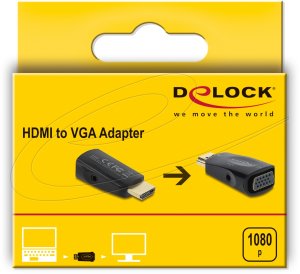 Adapter AV Delock DeLOCK 61082 przejściówka do kabli HDMI VGA Czarny 3