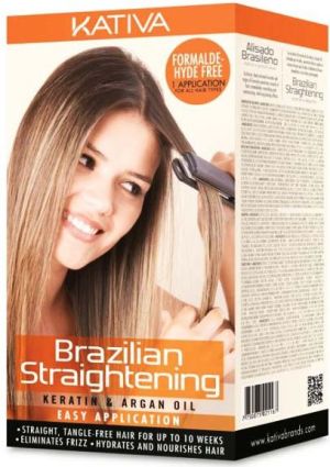 Kativa Brazilian Straightening zestaw keratynowy z arganem do wygładzania i prostowania włosów 1