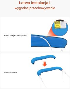 vidaXL Daszek niebieski bimini wodoodporny 600D poliester, osłona UV, bez stelaża 4