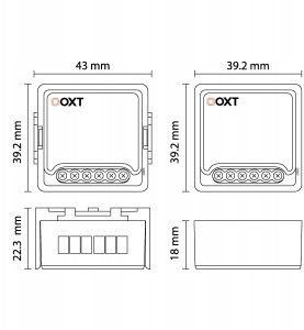 OXT Moduł OXT mini sterownik rolet żaluzji kąt pochylenia lameli WiFi+RF TUYA T229 6