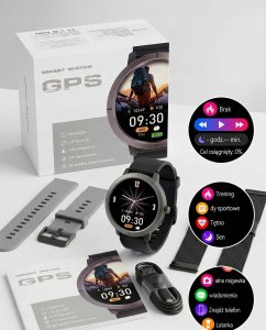 Smartwatch Wenom SMARTWATCH DAMSKI MĘSKI PREMIUM 2026 GPS AMOLED Rozmowy 5ATM Zestaw 2
