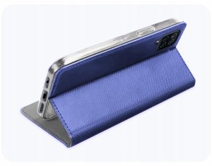 krainaGSM Etui z Klapką Do Samsung Galaxy A12 / M12 (Granatowe, Magnetyczne)   Szkło 5
