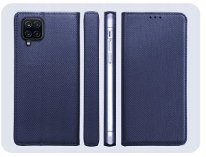 krainaGSM Etui z Klapką Do Samsung Galaxy A12 / M12 (Granatowe, Magnetyczne)   Szkło 6