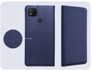 Hello Case Etui z Klapką Do Xiaomi Redmi 9C (Granatowe, Magnetyczne, Zamykane, Case) 4