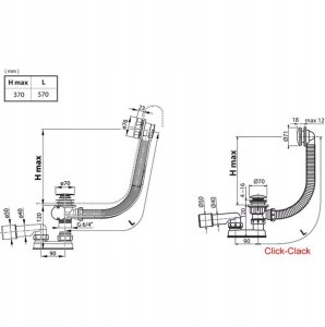 Ravak SIPHON BATH 570 MMX01745 BLACK 2