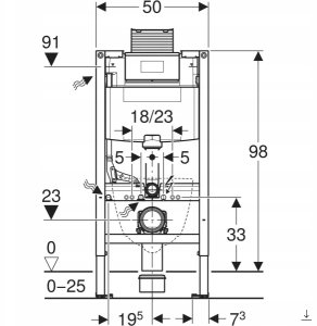 Stelaż Geberit Stelaż podtynkowy Geberit Duofix do WC, Omega 12cm, H98 (111.030.00.2) 2