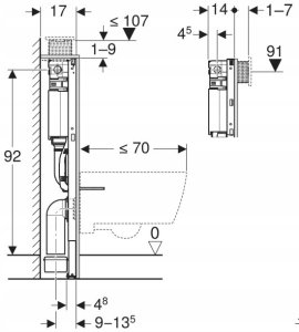 Stelaż Geberit Stelaż podtynkowy Geberit Duofix do WC, Omega 12cm, H98 (111.030.00.2) 6