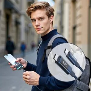 Kabel USB Choetech PD60W USB-C to USB-C Digital Display 1.2m Nylon Cable - blue 2