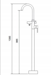 Bateria wannowa Liveno Bateria do wanny wolnostojącej czarna ze słuchawką 113cm 4