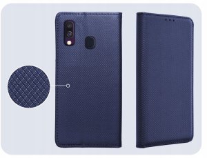Hello Case Etui z Klapką Do Samsung Galaxy A40 (Granatowe, Magnetyczne, Case) Szkło 4