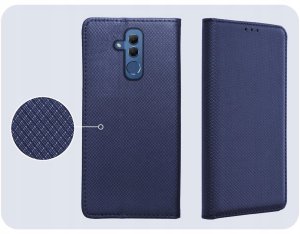 Hello Case Etui z Klapką Do Huawei Mate 20 Lite (Granatowe, Magnetyczne, Case) Szkło 4