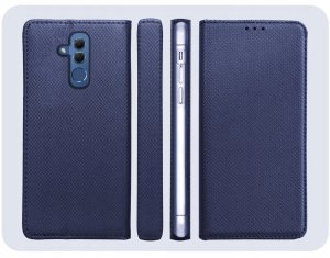 Hello Case Etui z Klapką Do Huawei Mate 20 Lite (Granatowe, Magnetyczne, Case) Szkło 6