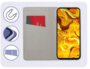 Hello Case Etui z Klapką Do Huawei P30 Lite (Granatowe, Magnetyczne, Zamykane, Case) 3