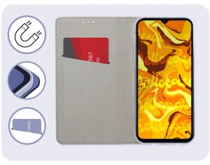 Hello Case Etui z Klapką Do Samsung Galaxy M21 (Granatowe, Magnetyczne, Case) Szkło 3