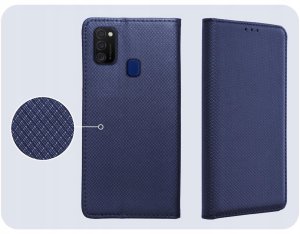 Hello Case Etui z Klapką Do Samsung Galaxy M21 (Granatowe, Magnetyczne, Case) Szkło 4