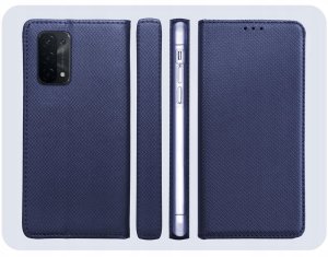 Hello Case Etui z Klapką Do Oppo A54 5G / A74 5G / A93 5G (Granatowe, Case) Szkło 6