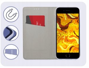 Hello Case Etui z Klapką Do Apple iPhone 7 / 8 / SE 2020 / 2022 granatowy Szkło 3