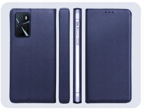Hello Case Etui z Klapką Do Oppo A16 / A16s / A54s (Granatowe, Magnetyczne, Zamykane) 6