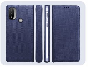 Hello Case Etui z Klapką Do Motorola Moto E20 / E30 / E40 / E20S (Granatowe) Szkło 6