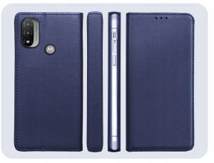 Hello Case Etui z Klapką Do Motorola Moto E20 / E30 / E40 / E20S (Granatowe, Zamykane) 6