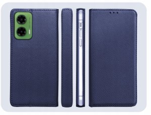 Hello Case Etui z Klapką Do Motorola Moto G35 (Granatowe, Magnetyczne, Case) Szkło 6