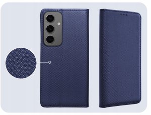 Hello Case Etui z Klapką Do Samsung Galaxy S24 Plus (Granatowe, Magnetyczne) Szkło 4