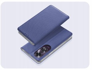 Hello Case Etui z Klapką Do Oppo A60 4G (Granatowe, Magnetyczne, Zamykane, Ochronne) 2
