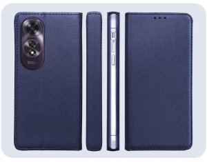 Hello Case Etui z Klapką Do Oppo A60 4G (Granatowe, Magnetyczne, Zamykane, Ochronne) 6