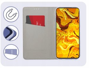 Hello Case Etui z Klapką Do Honor X8C 4G (Granatowe, Magnetyczne, Zamykane, Ochronne) 3