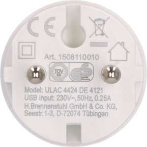 Brennenstuhl Adapter gniazda USB C 2,4A bialy 1508110010 4