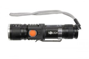 Latarka Solight LED ładowalna kieszonkowa latarka, 200lm, 3W, zoom, Li-Ion 3