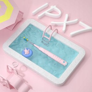 Szczoteczka Seago Soniczna szczoteczka Seago SG-2303 dzieci 3-12 lat, 8 końcówek, USB, różowa 5