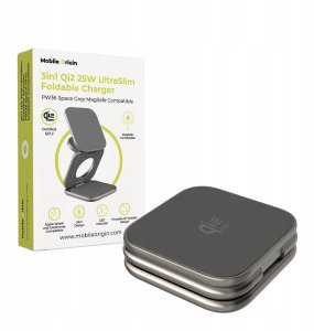 Ładowarka Mobile Origin Mobile Origin 3in1 Qi2 25W UltraSlim Foldable Charger PW36 MagSafe Compatible Space Grey 2