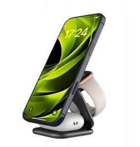 Ładowarka Mobile Origin Mobile Origin 3in1 Qi2 25W UltraSlim Foldable Charger PW36 MagSafe Compatible Matte Black 5