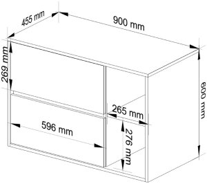 Hakano SZAFKA ŁAZIENKOWA POD UMYWALKĘ VAMI W90 2SZ 2P PK DĄB CRAFT / CZARNY 3