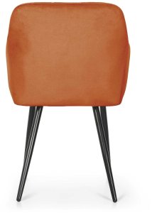 Selsey 2x Krzesło tapicerowane z przeszyciami kwadratowymi Miedziane LUXANO Czarne nogi 5