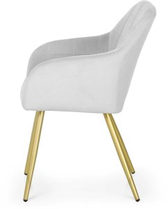 Mebel Elite 4x Krzesło tapicerowane z przeszyciami kwadratowymi Szare LUXANO Złote nogi 4