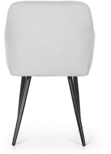 Mebel Elite 6x Krzesło tapicerowane z przeszyciami kwadratowymi Szare LUXANO Czarne nogi 5