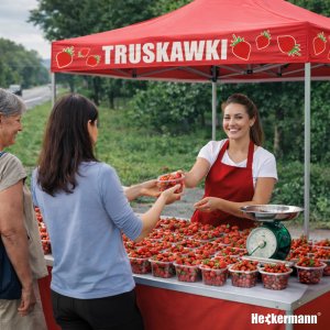 Heckermann Pawilon namiot ogrodowy 3x3m Ekspress handlowy cateringowy Heckermann S1.1 Truskawki 2