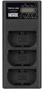 Ładowarka do aparatu Eneride Ładowarka trzykanałowa Newell CD-USB-C do akumulatorów LP-E6 do Canon 2