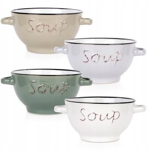 Siaki Collection Miski do zupy bulionówka ceramiczna zestaw misek 600ml 4-ele SIAKI COLLECTION 139714 9