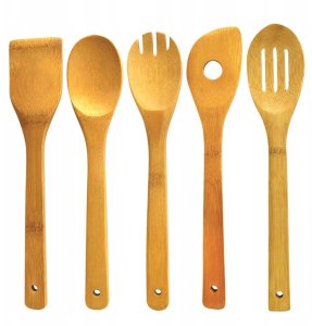 Brunbeste Przybory kuchenne w stojaku drewniane zestaw przyborów 6-ele BRUNBESTE BB-1573 2