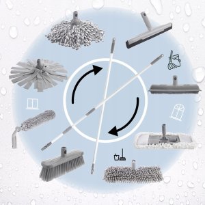 Vespero Kij uchwyt do mopa i miotły stalowy teleskopowy 94-158cm CLEAN SYSTEM ORION 711522 4