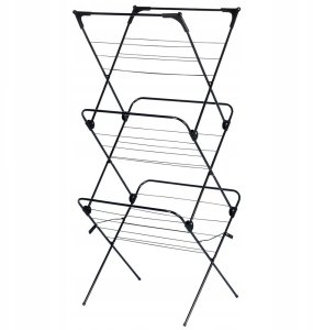 Vilde Suszarka na pranie metalowa czarna pionowa 61x58x136cm VILDE 568003 13